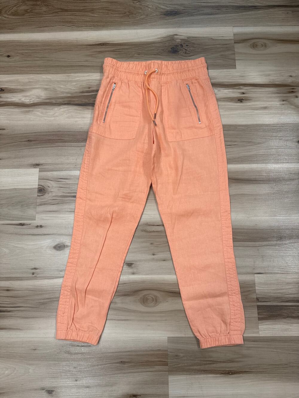Athleta Cabo Linen Jogger Peachy Orange Women's Size 4